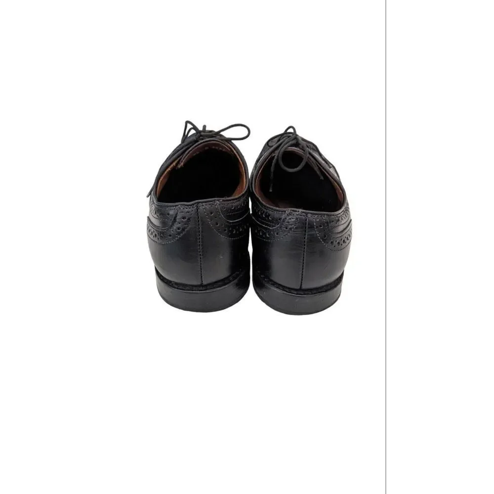 Allen Edmonds Madison Park Black Leather Wingtip Blucher Size 9.5D‎